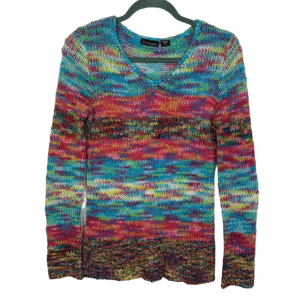 Y2K ULtraFLIRT Colorful V-neck Sweater, Size S